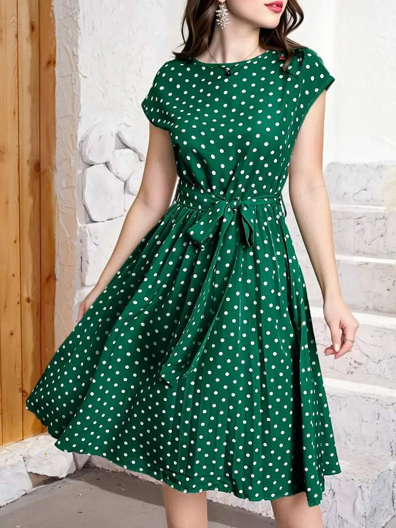 Boutique - Robe Plissée Décontractée À Pois