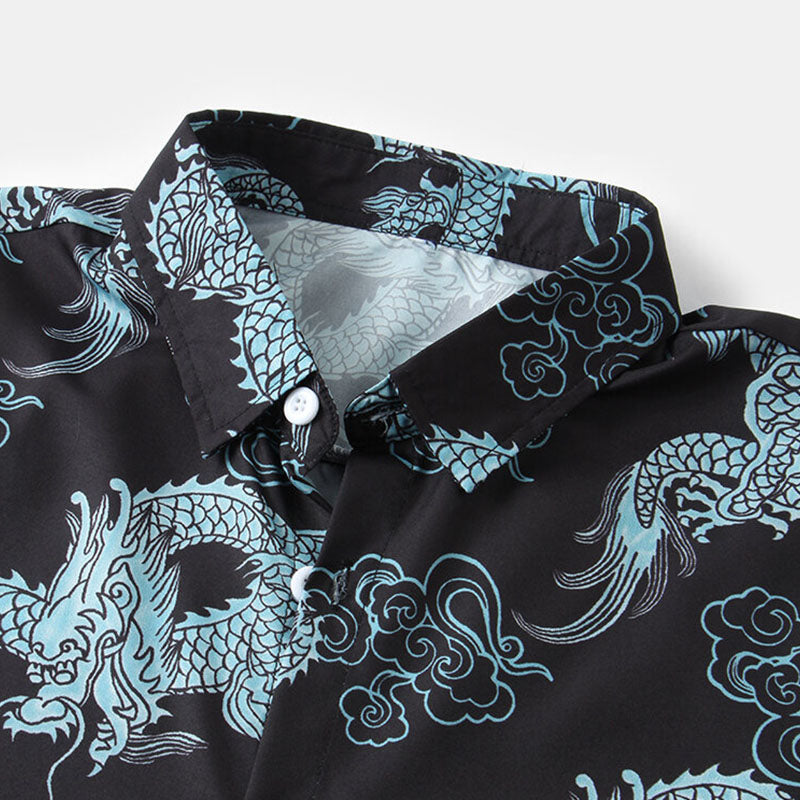 Aurelien | Chemise à Manches Courtes avec Design Floral et Tissu Respirant pour Hommes