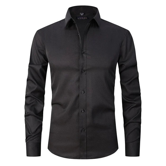 Chemise stretch sans col pour hommes