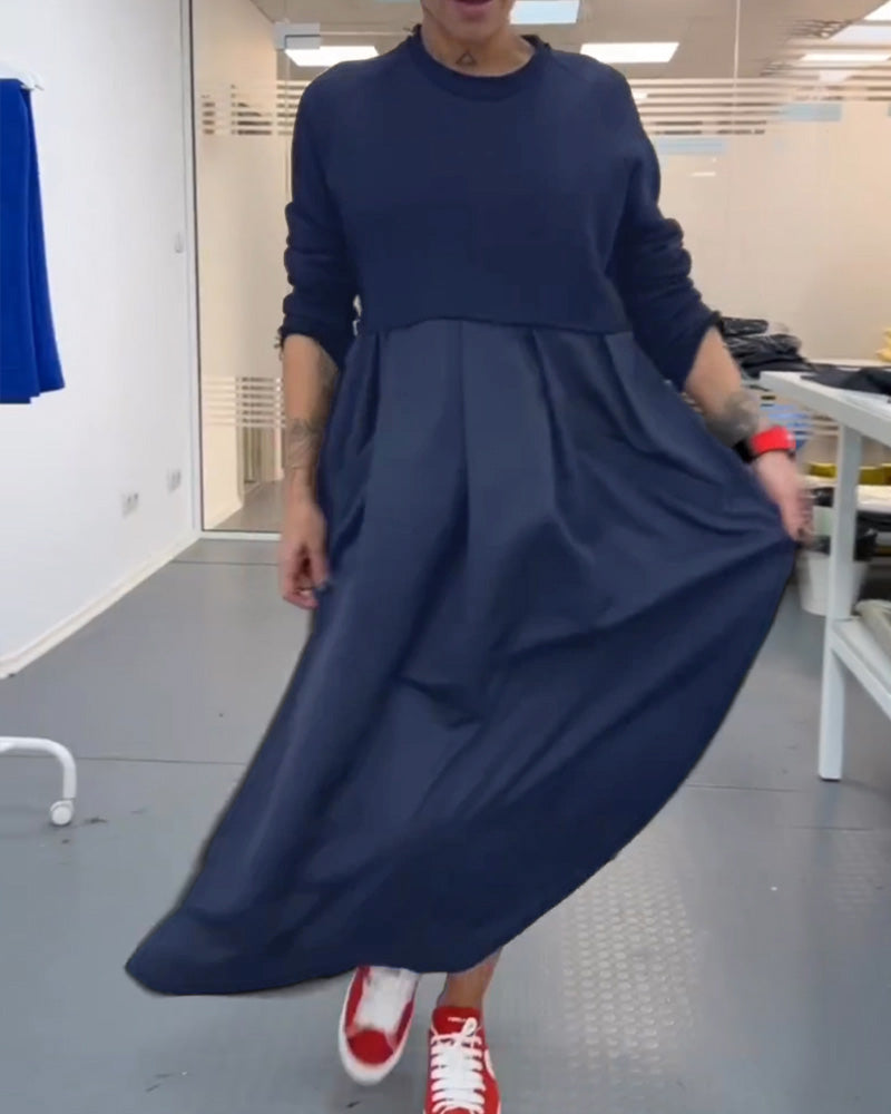Isabelle - Robe longue décontractée de couleur unie