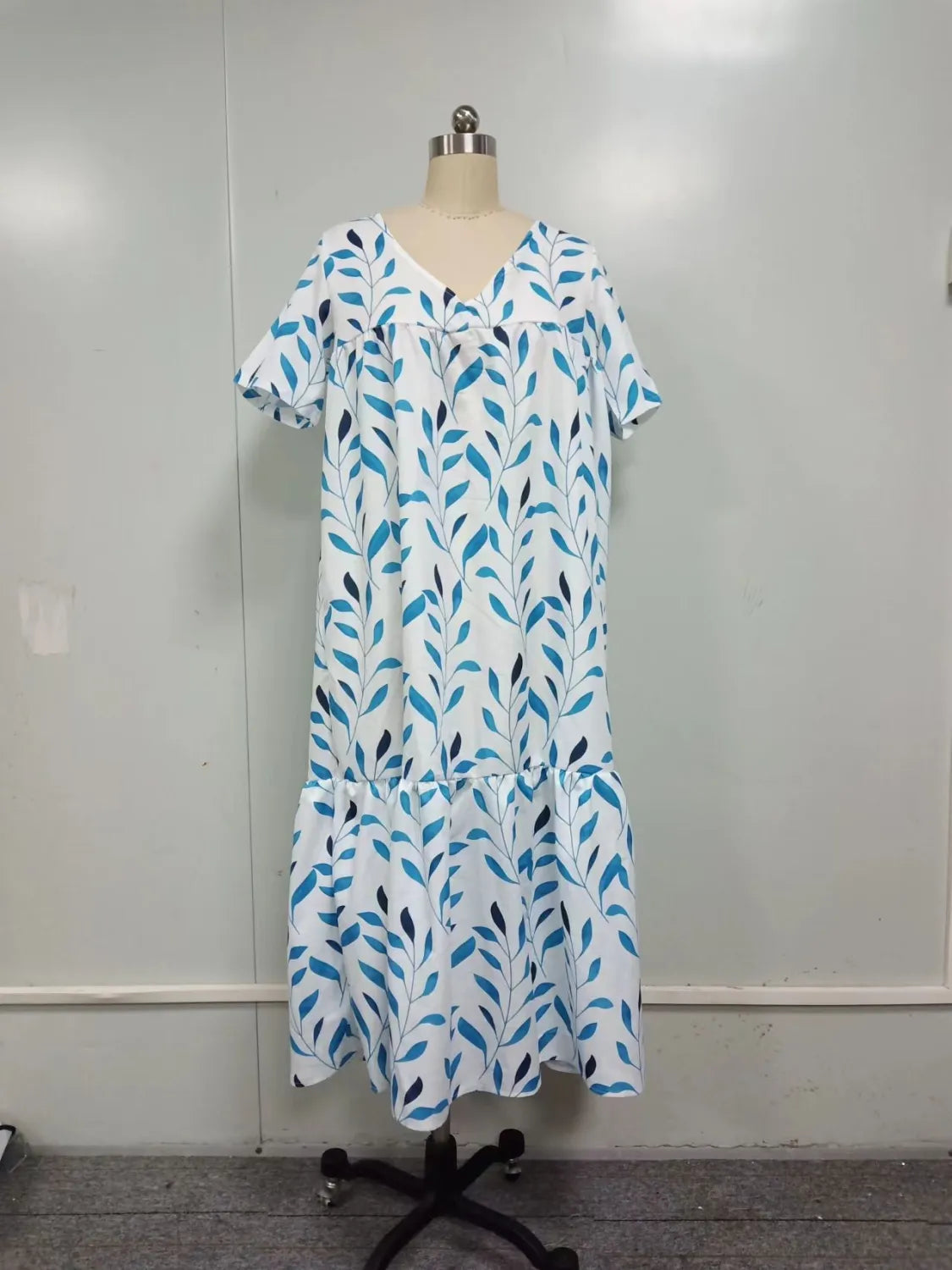 BelleRue - Robe de plage boho pour femme robe d'été à col en V et à manches courtes à imprimé floral