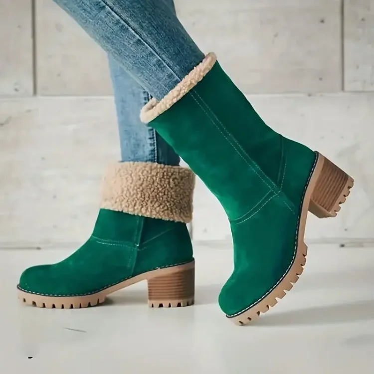 Aurélia | Bottes en cuir avec Doublure en Peluche et Design Imperméable pour Femmes