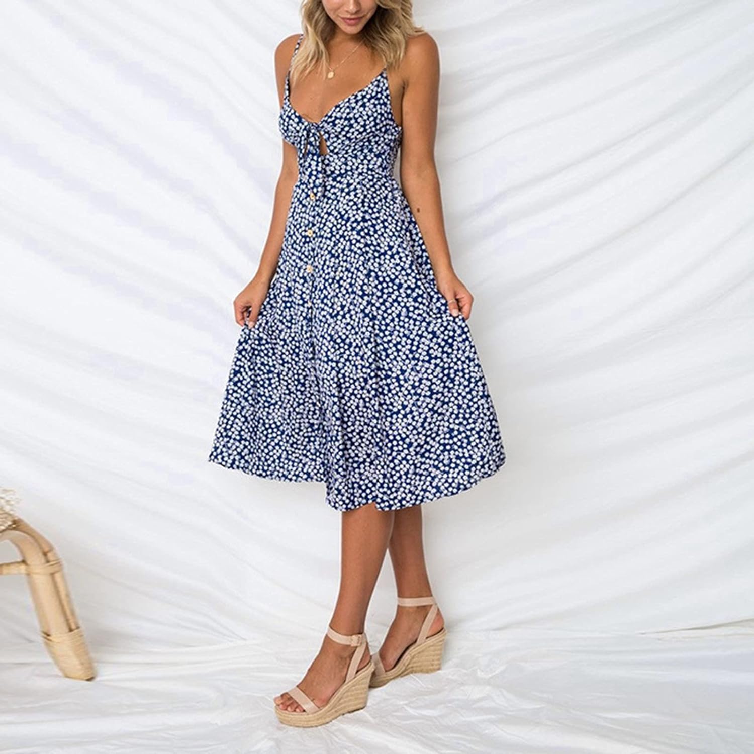 Lila | Robe Midi d'Été avec Tissus de Haute Qualité et Motifs Variés pour Femmes