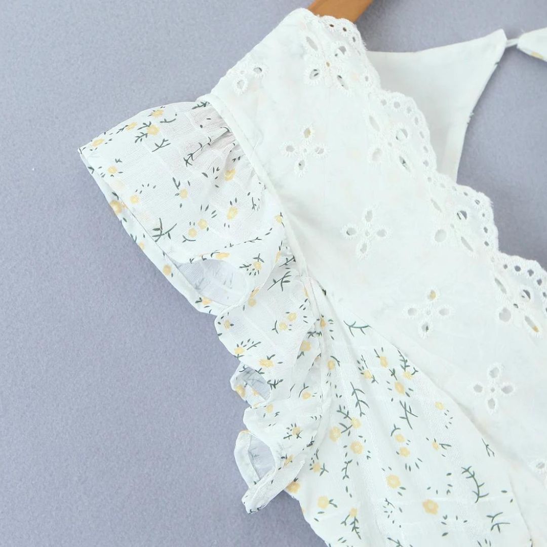 Auréole | Robe Mini avec Broderie Élégante et Motifs Variés pour Femmes