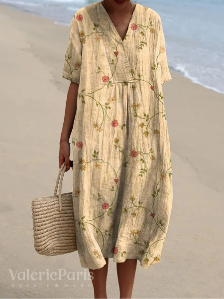 Odile - Robe en coton et lin
