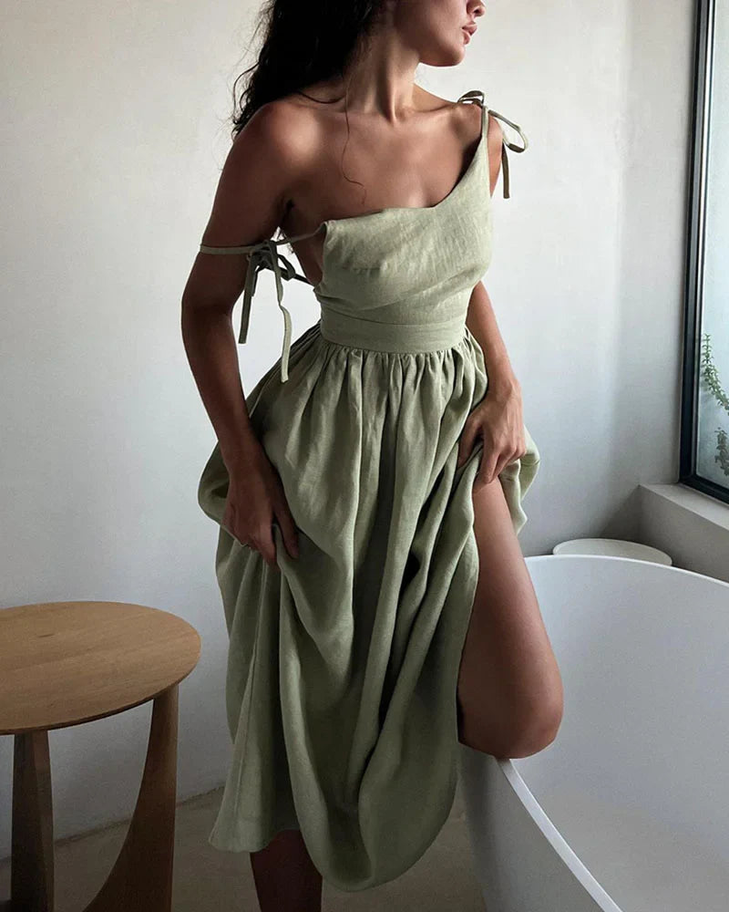 Berta - Élégante robe bustier avec décolleté en V