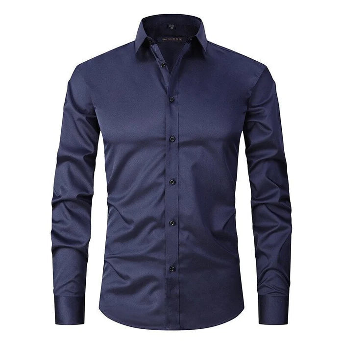 Chemise stretch sans col pour hommes