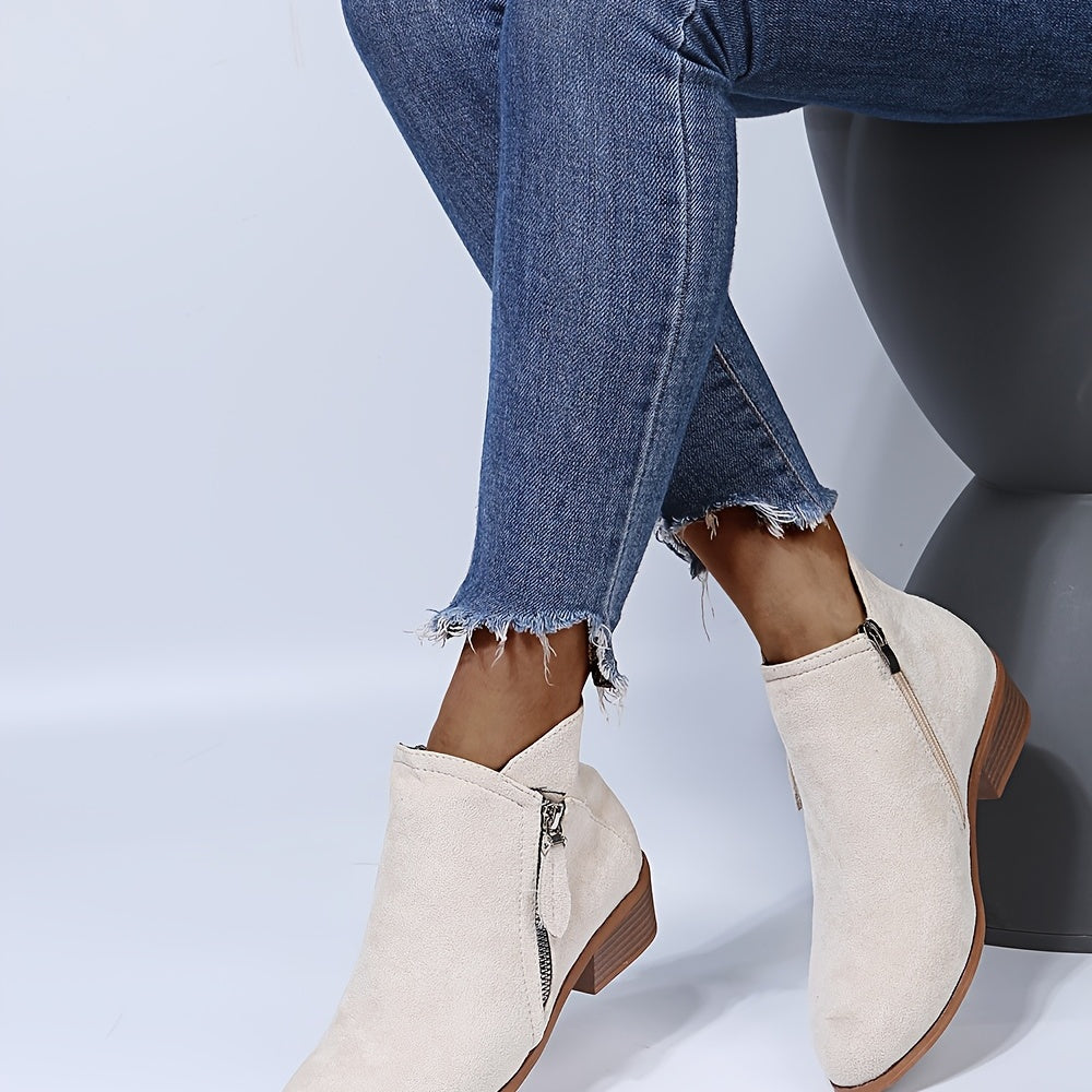 Riyettaa - Bottes élégantes à fermeture éclair pour femmes