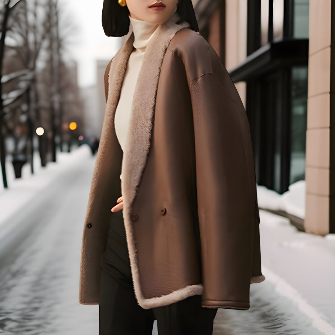 Céleste | Manteau de fourrure avec Design Réversible et Élégance Intemporelle pour Femmes