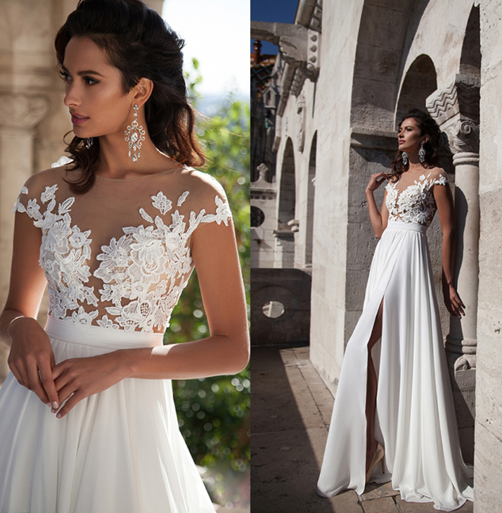 Vivette | Robe de mariée en dentelle avec fleurs