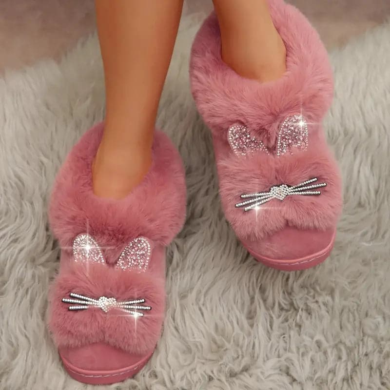 Cali - chaussures en peluche avec motif lapin