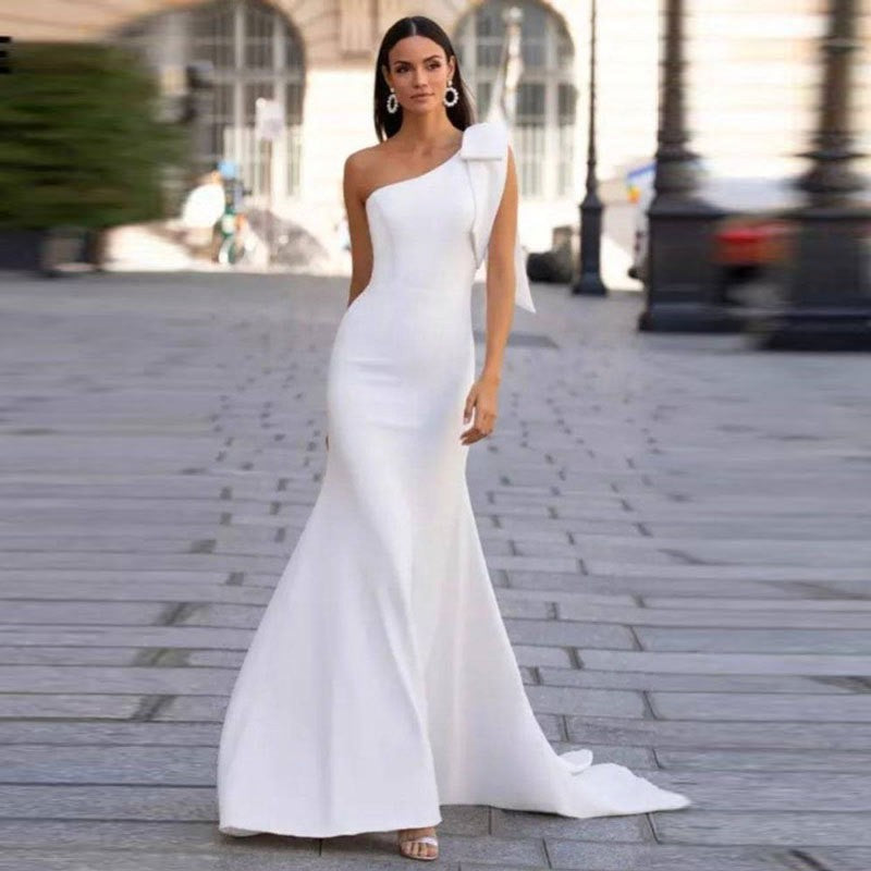 Tiffanie | Robe de mariée sirène elégante à epaules découvertes