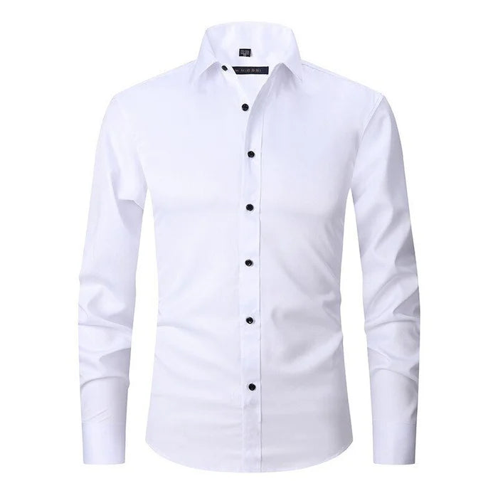 Chemise stretch sans col pour hommes