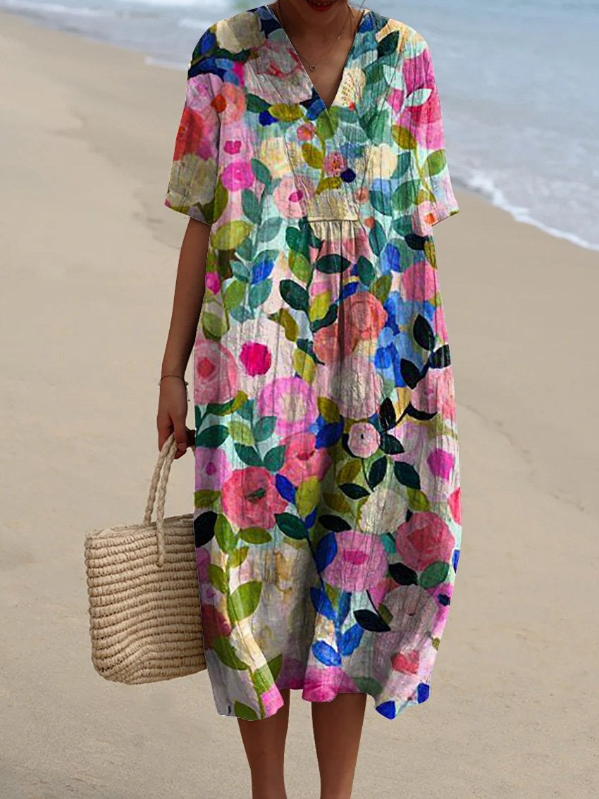 Odile - Robe en coton et lin