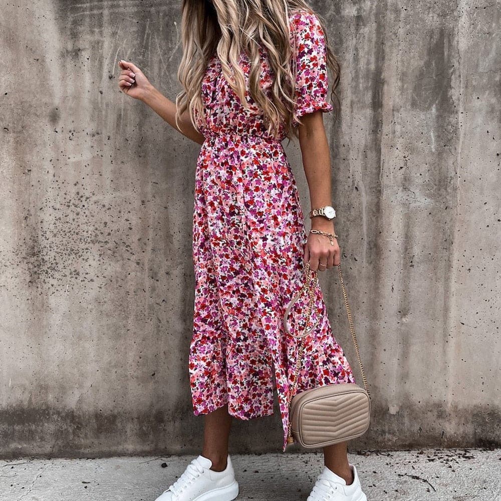 Mia - Robe élégante en coton à motif