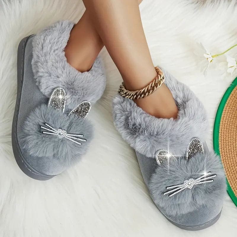 Cali - chaussures en peluche avec motif lapin