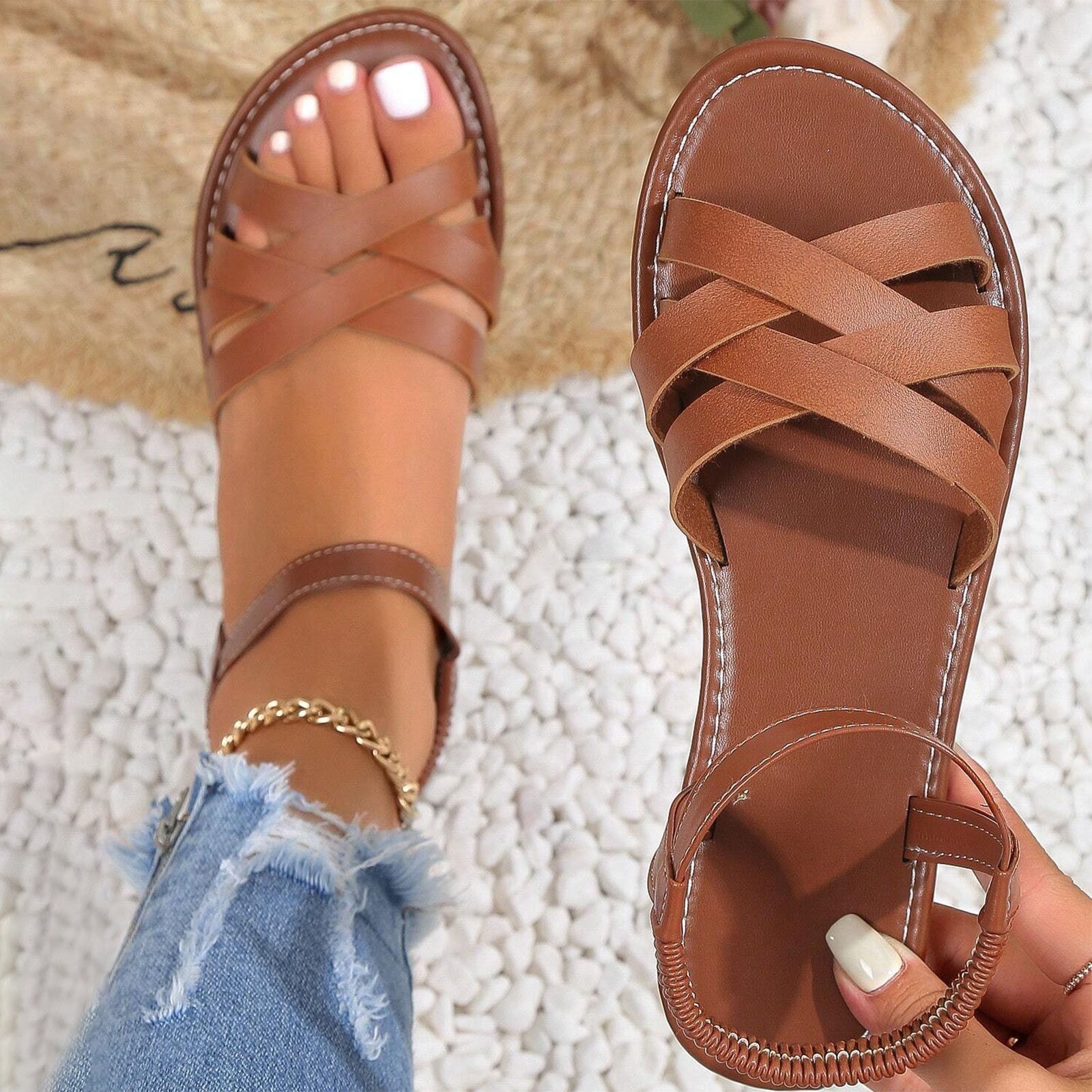 Margit | Chaussures de Plage Style Coréen Rome pour Femmes
