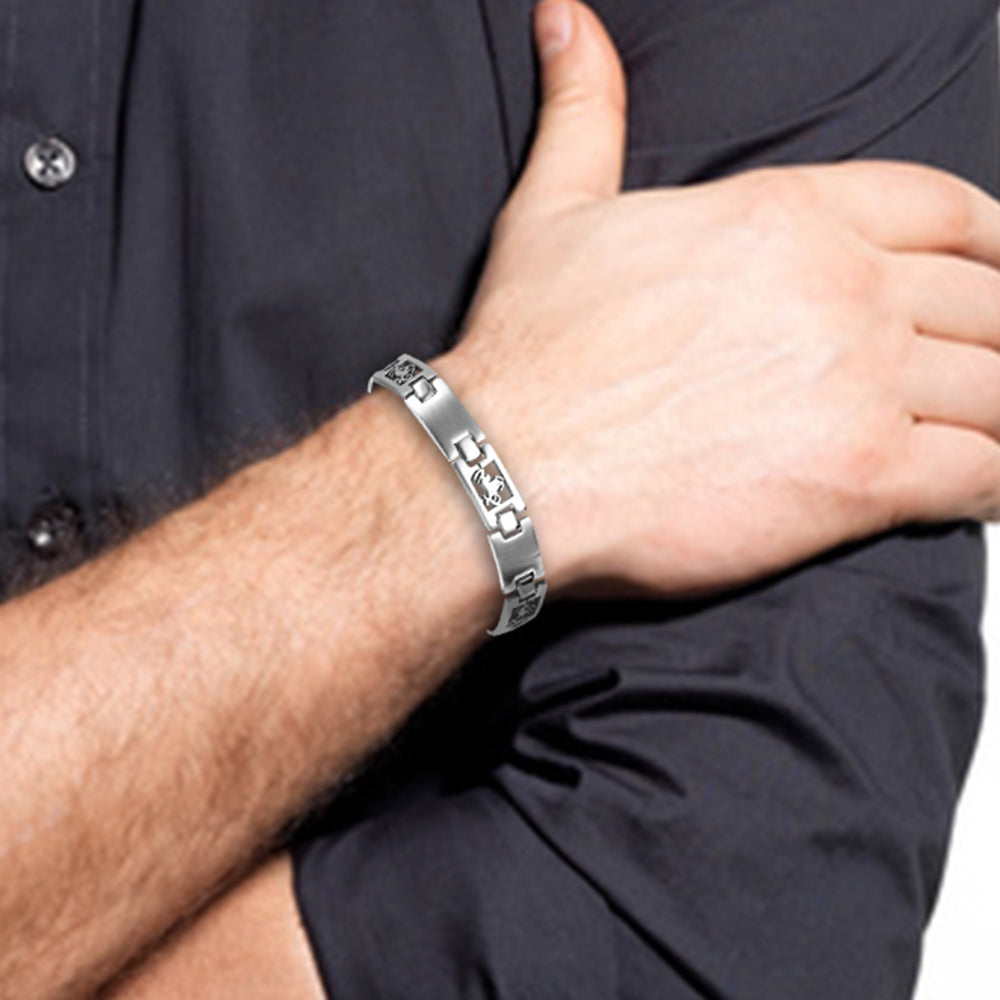 Bracelet homme Signe du Zodiaque en acier inoxydable - Livraison Offerte