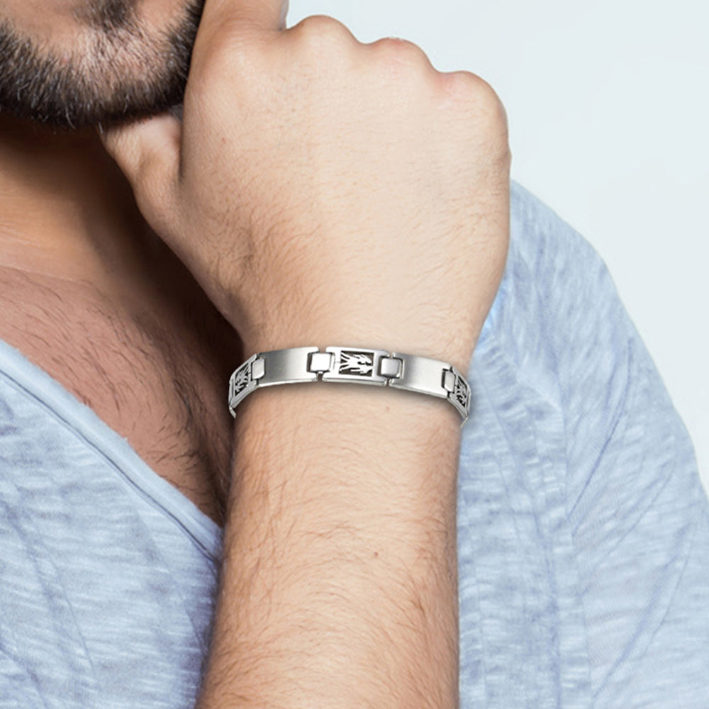 Bracelet homme Signe du Zodiaque en acier inoxydable - Livraison Offerte