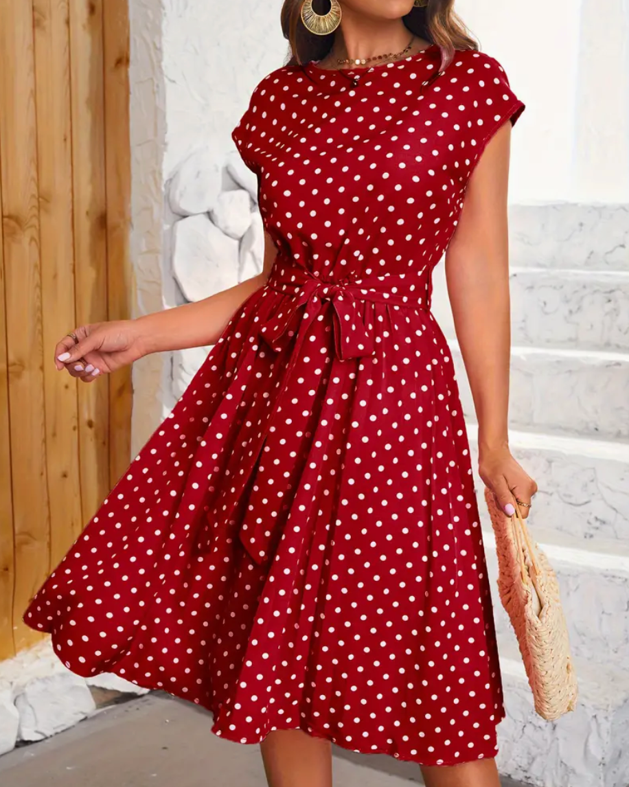 Sophie | Robe Polka avec Design Élégant et Confortable pour le Printemps/Été