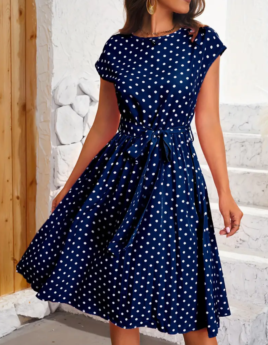 Sophie | Robe Polka avec Design Élégant et Confortable pour le Printemps/Été