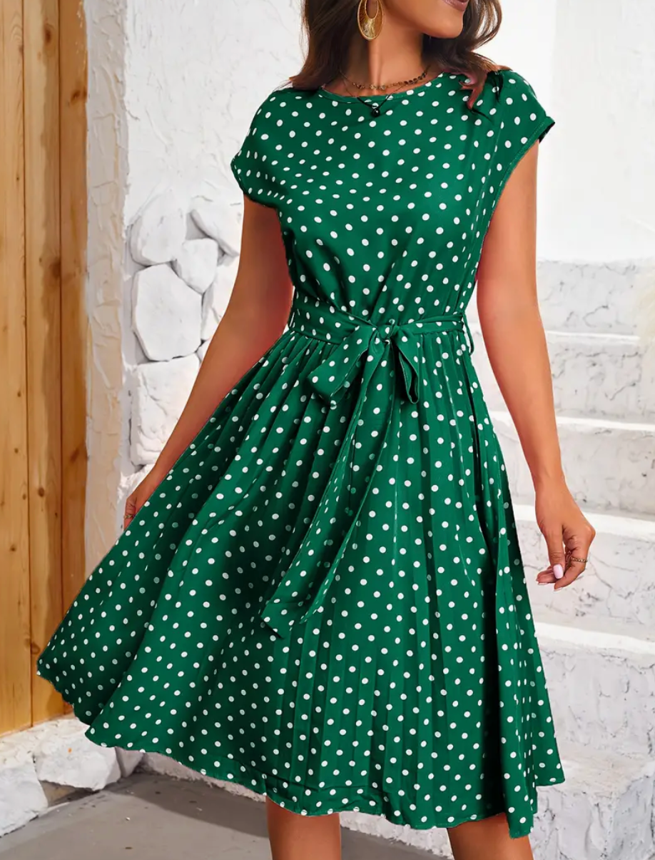 Sophie | Robe Polka avec Design Élégant et Confortable pour le Printemps/Été