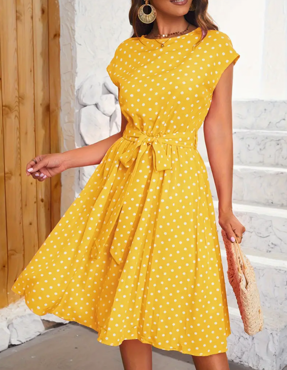 Sophie | Robe Polka avec Design Élégant et Confortable pour le Printemps/Été