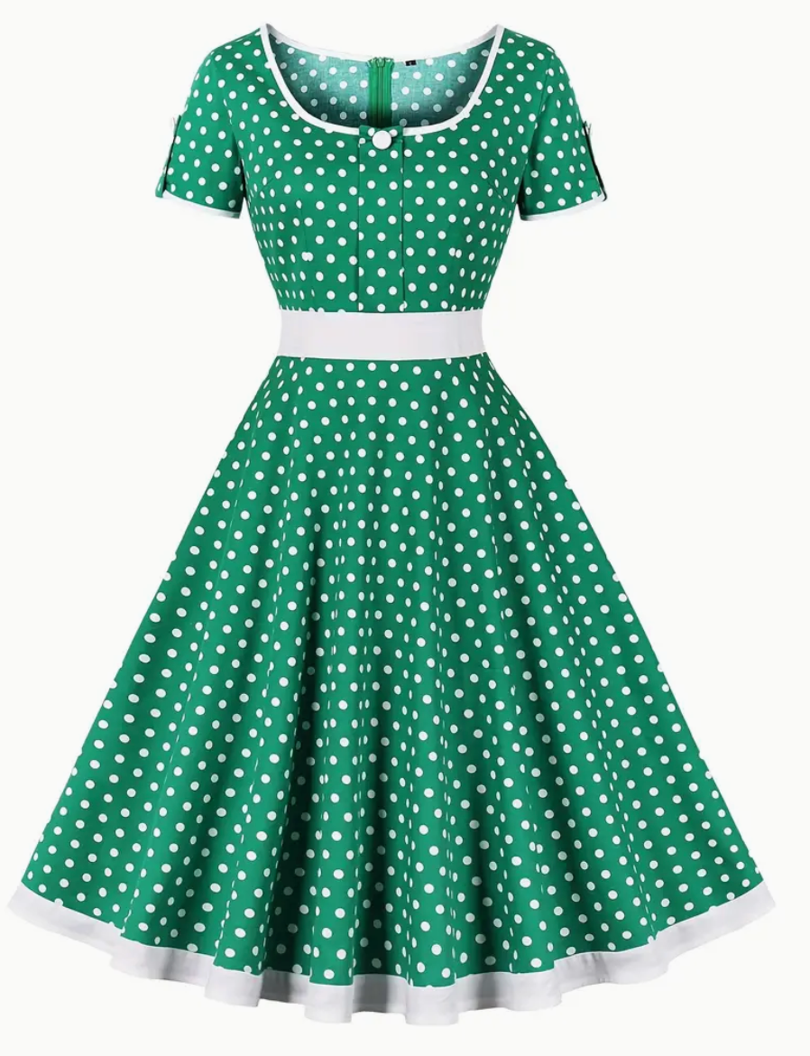 Soleil | Robe Polka avec Style Rétro et Confort Élevé pour le Printemps/Été