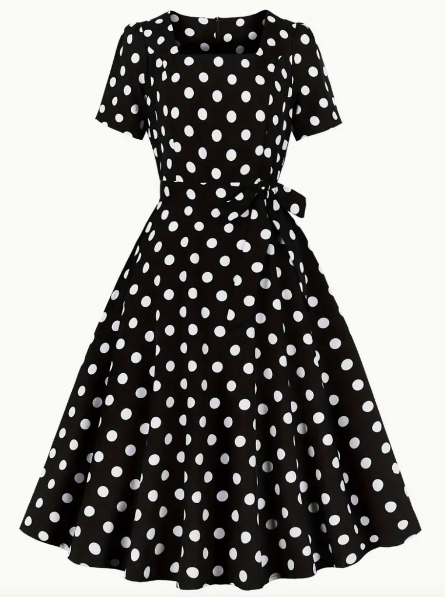 Sophie | Robe Vintage à Pois avec Design Élégant et Confortable pour le Printemps/Été