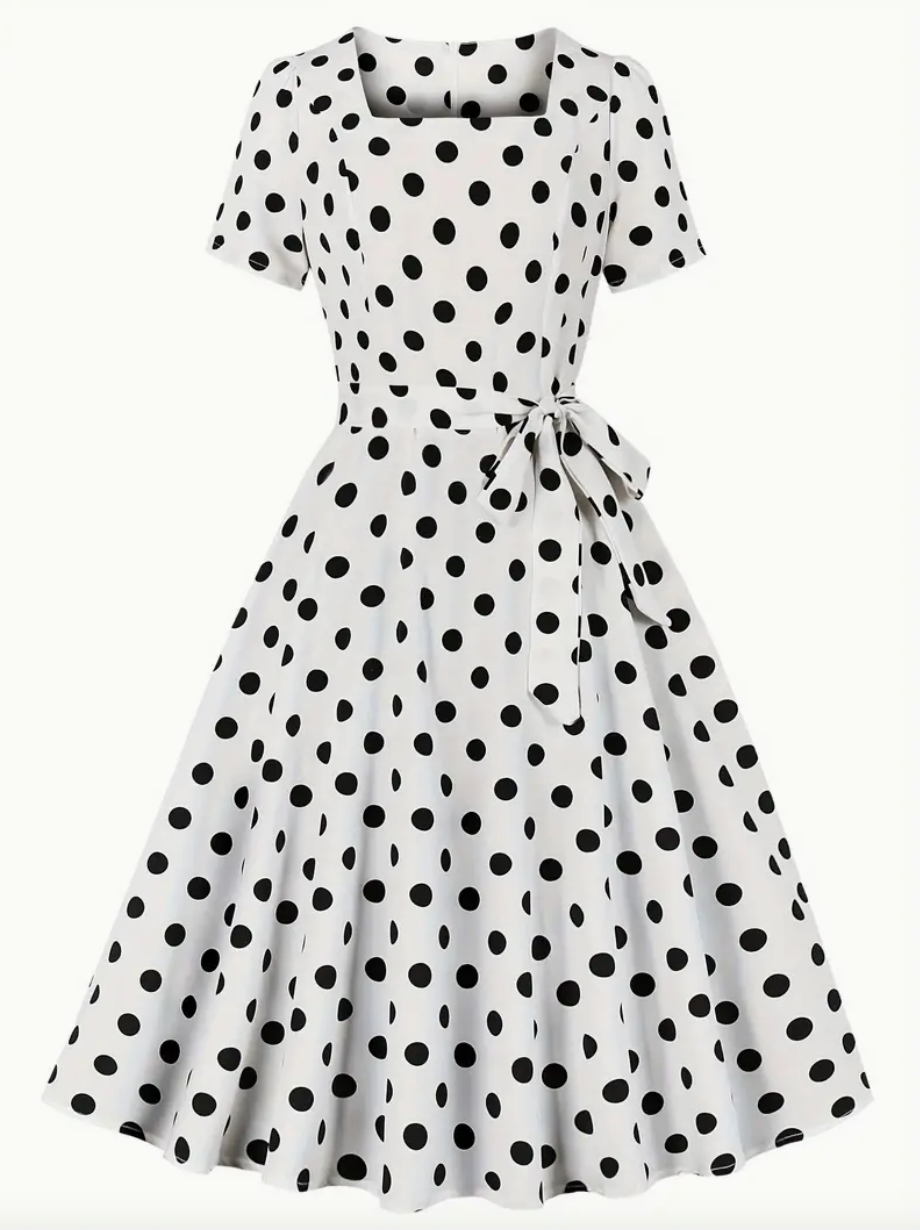 Sophie | Robe Vintage à Pois avec Design Élégant et Confortable pour le Printemps/Été