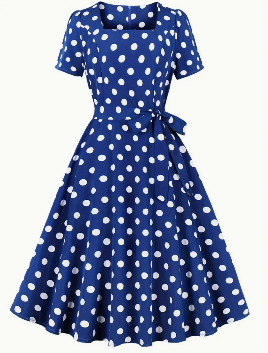 Sophie | Robe Vintage à Pois avec Design Élégant et Confortable pour le Printemps/Été