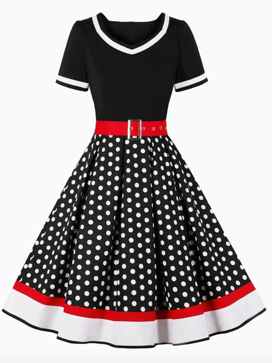 Celestine | Robe à Pois Vintage avec Style Élégant et Confort Optimal pour le Printemps/Été