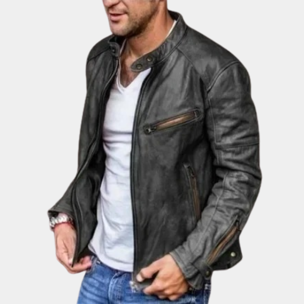 Bellevo | Veste en Cuir Classique Imperméable pour Hommes