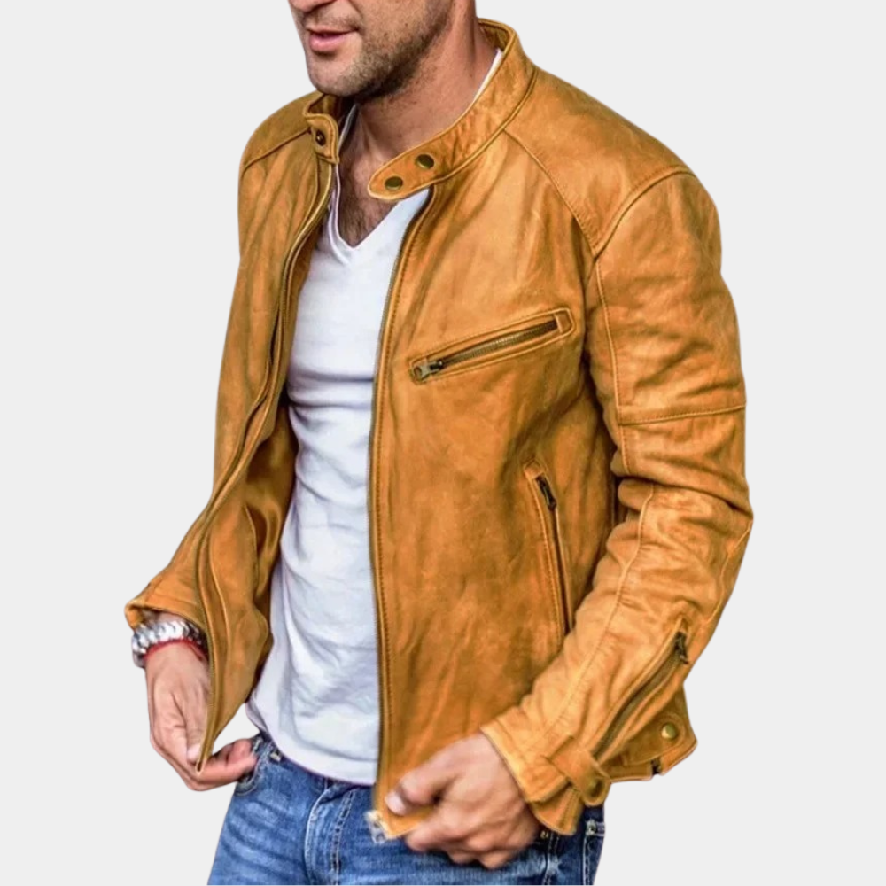 Bellevo | Veste en Cuir Classique Imperméable pour Hommes