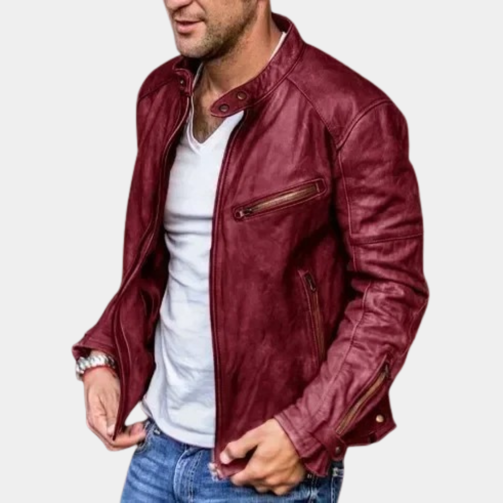 Bellevo | Veste en Cuir Classique Imperméable pour Hommes