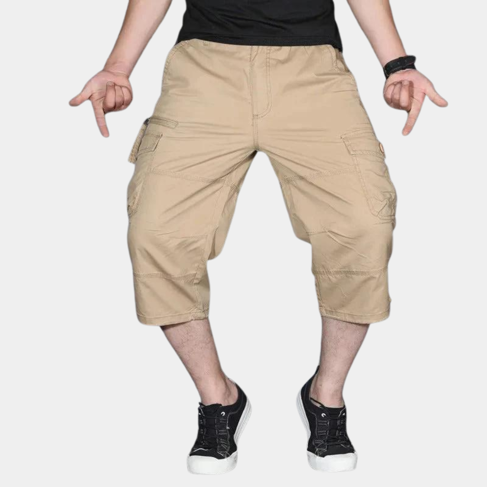 Enzio - Pantalon cargo stylé trois-quarts pour hommes