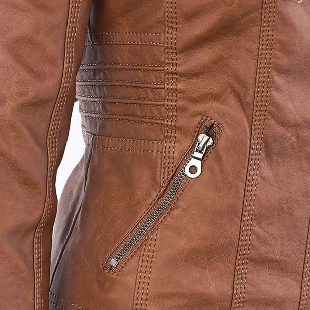 Livia | Veste en Cuir avec Doublure Thermique et Élégance pour Femmes