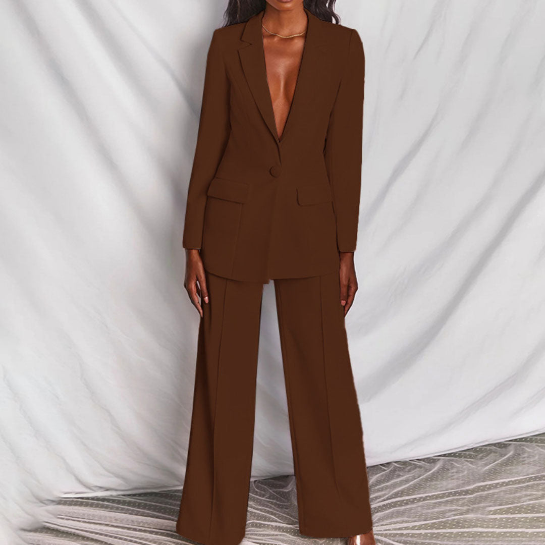 Sophie | Blazer et Pantalon avec Coupe Ajustée et Design Classique pour Femmes