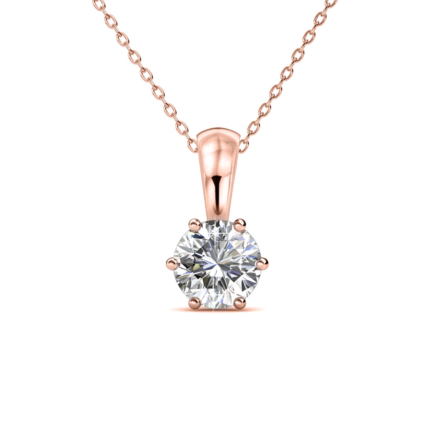 Chaîne plaquée or 18 carats avec pendentif orné d'un cristal autrichien haute qualité - Livraison offerte