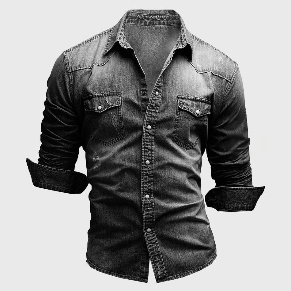 Luca | Chemise en denim avec Détails Modernes et Poches pour Hommes