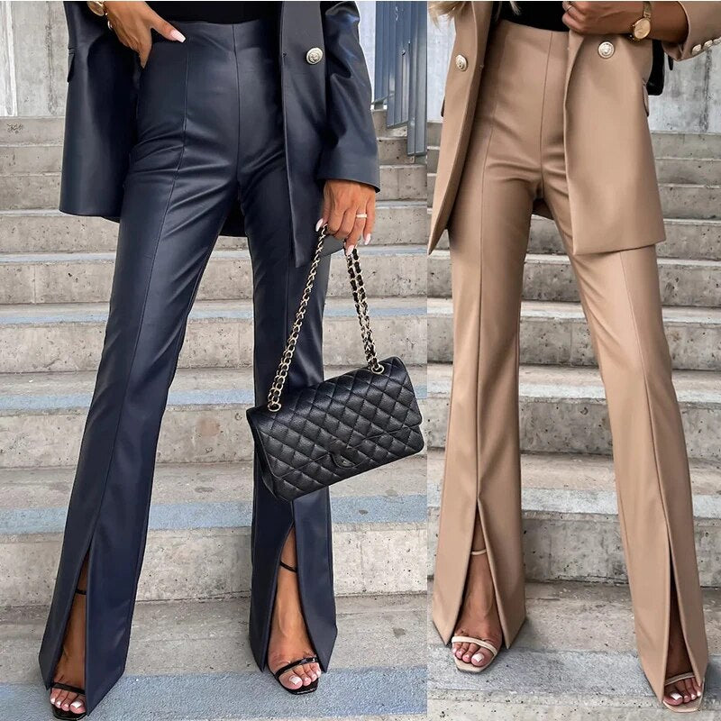 Celestine | Pantalon en Cuir Élégant avec Coupe Sophistiquée pour Femmes