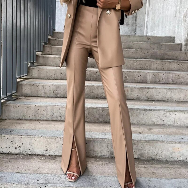 Celestine | Pantalon en Cuir Élégant avec Coupe Sophistiquée pour Femmes