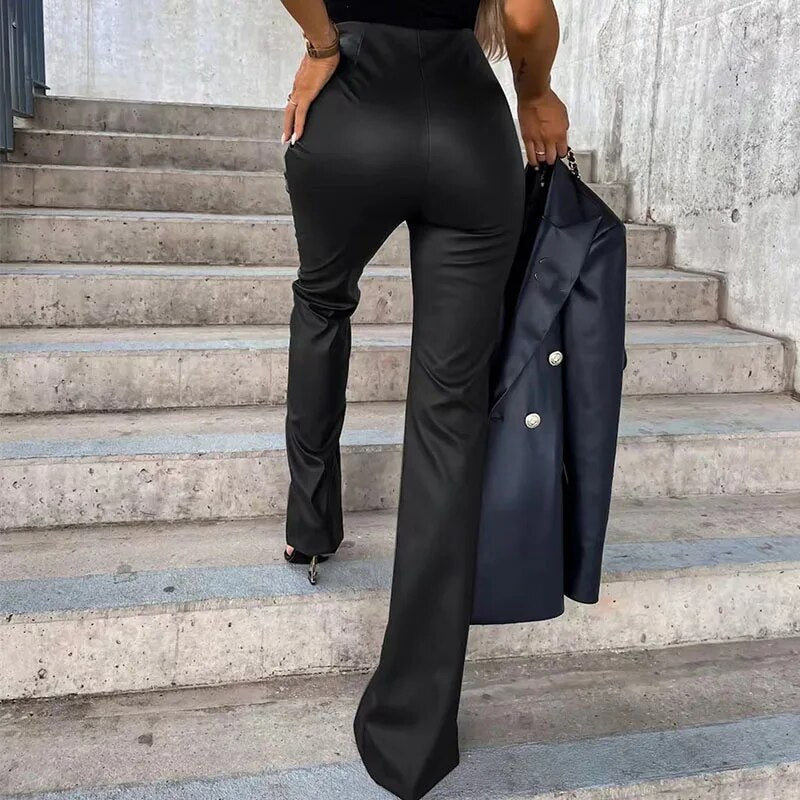 Celestine | Pantalon en Cuir Élégant avec Coupe Sophistiquée pour Femmes