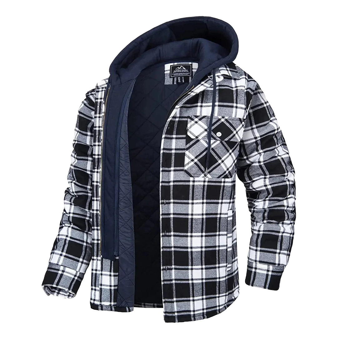 Coby - Veste à carreaux avec capuche pour hommes