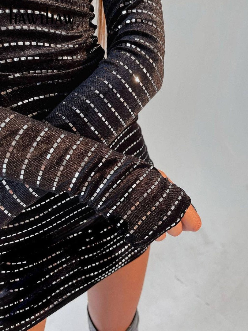 Alyssa | Robe noire à paillettes avec style élégant pour femmes