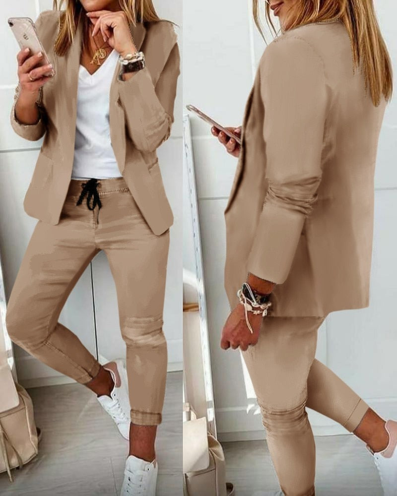 Amara | Ensemble Blazer et Pantalon avec Élégance et Confort pour Femmes