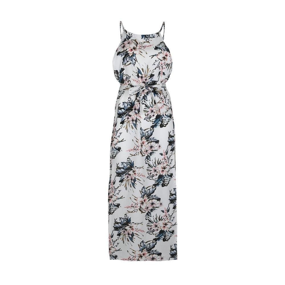 Céleste | Robe Longue avec Imprimé Floral et Fente Élégante pour Femmes