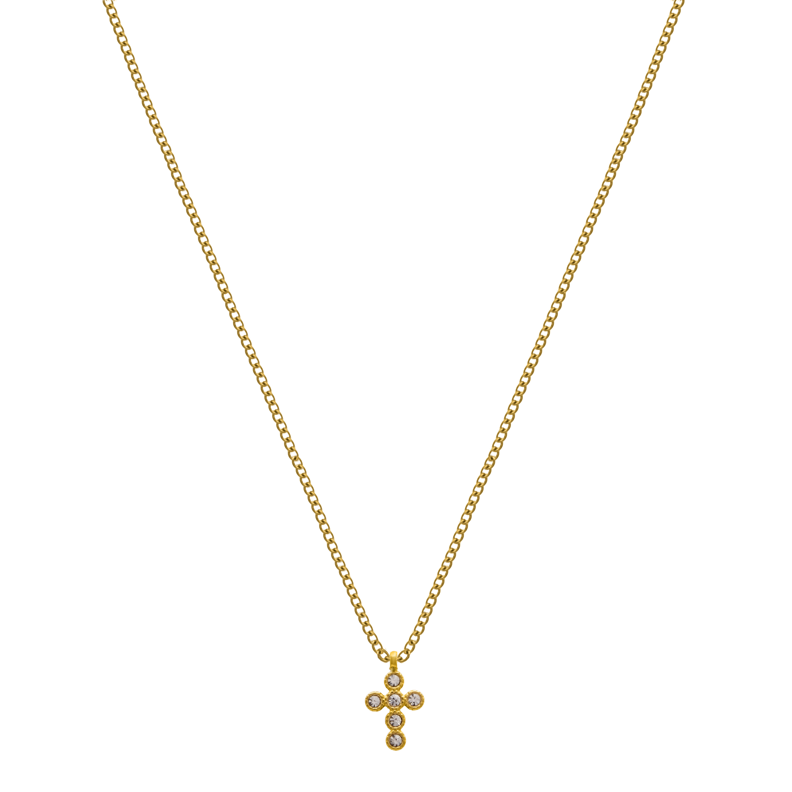 Céleste | Collier Mini Croix avec Plaqué Or 14K et Résistance à l'Eau pour Femmes