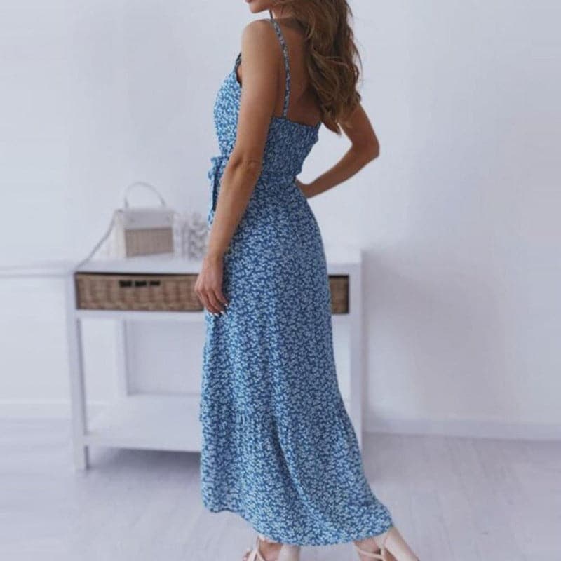 Miranda - Robe d'été longue élégante à fines bretelles