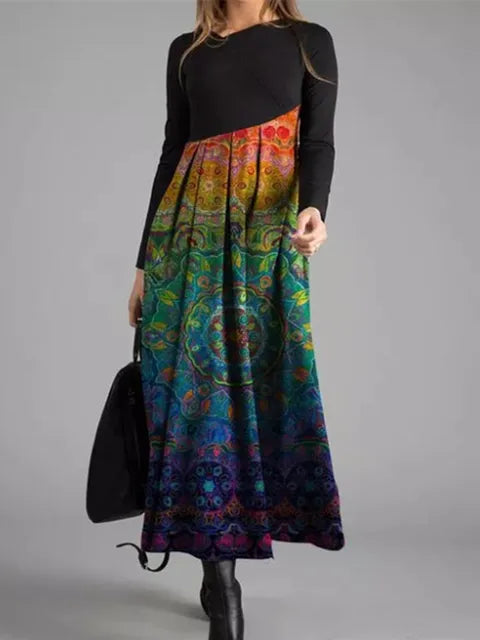 Fleur Rousse® | Robe élégante à Motifs Vintage et Rétro